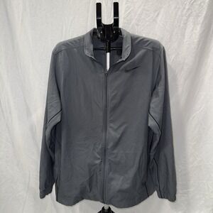 Nike Dri Fit Track Jacket Full Zip Long Sleeve Men's Size Large Gray‎